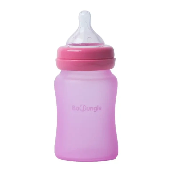 BO Jungle Skleněná láhev s úchyty B-Thermo 150ml Pink