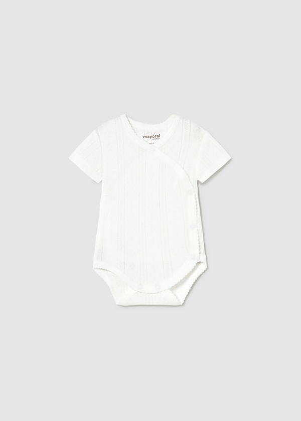 Mayoral Dojčenské body s krátkym rukávom Layette Girl Natural 6-9M