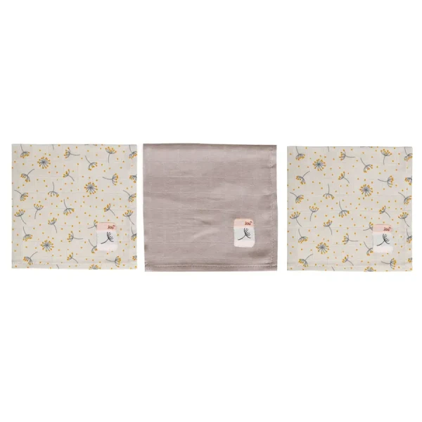 Bebe-Jou Mušelínová žínka na obličej 3ks Fabulous Wish Grey