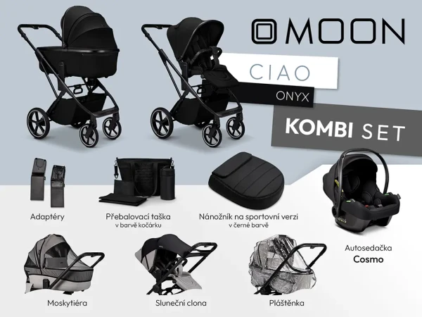 MOON Kombinovaný kočík CIAO KOMBI set - Onyx