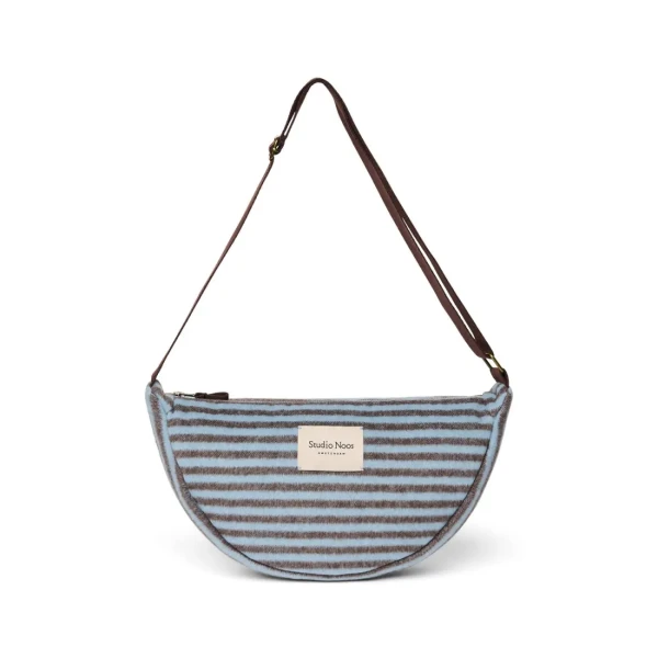 STUDIO NOOS - VLNENÁ  FANNY PACK adult - kabelka Stripy Wool Light Blue Brown