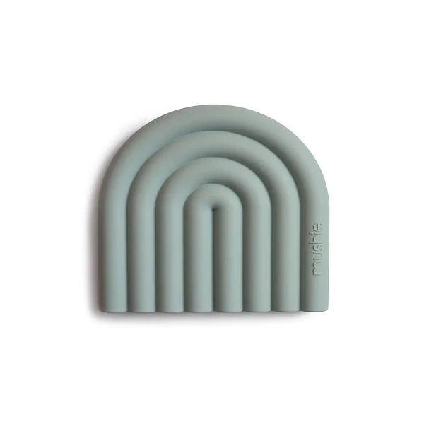 Mushie silikónové hryzatko Rainbow Cambridge Blue