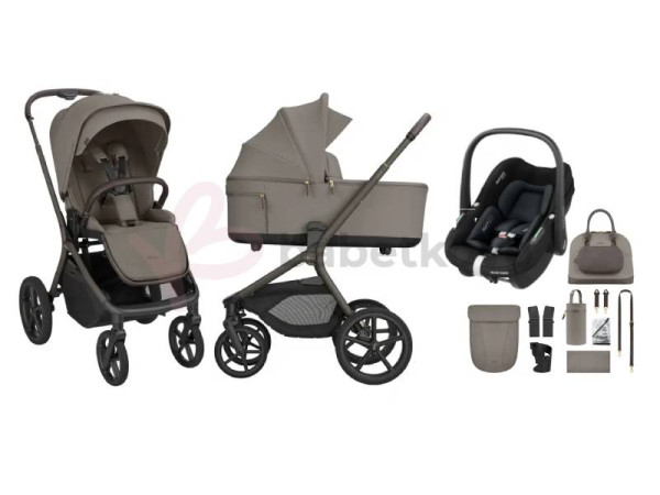 KikkaBoo Kočík 2v1 Goya + autosedačka Maxi-Cosi Pebble S Platinum Mocca