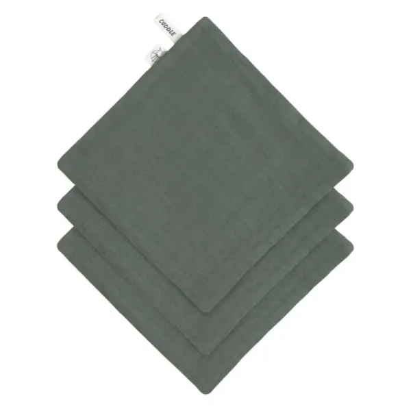 LÄSSIG Muslin/Terry Washcloth Set 3 pcs 2024 petrol green