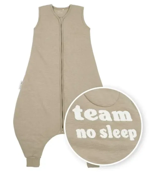 Jumper 92 cm Slub TEAM NO SLEEP - Taupe/offwhite