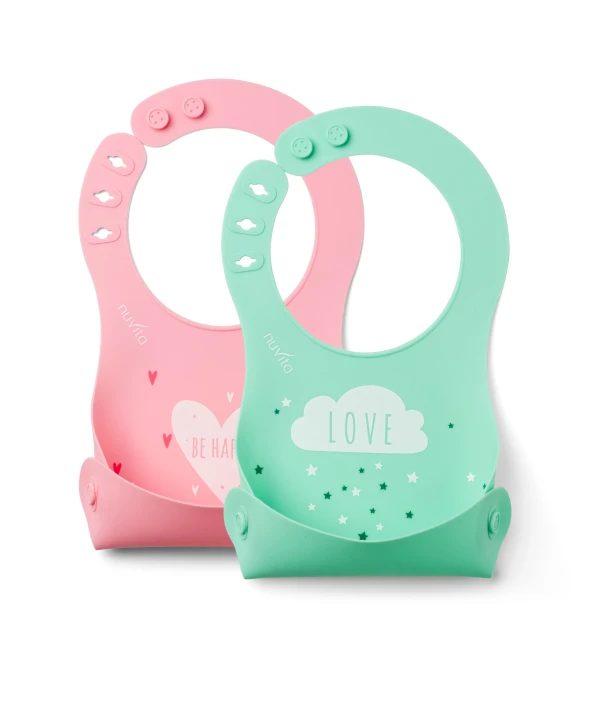 NUVITA Silikonový bryndák, Pink/Green
