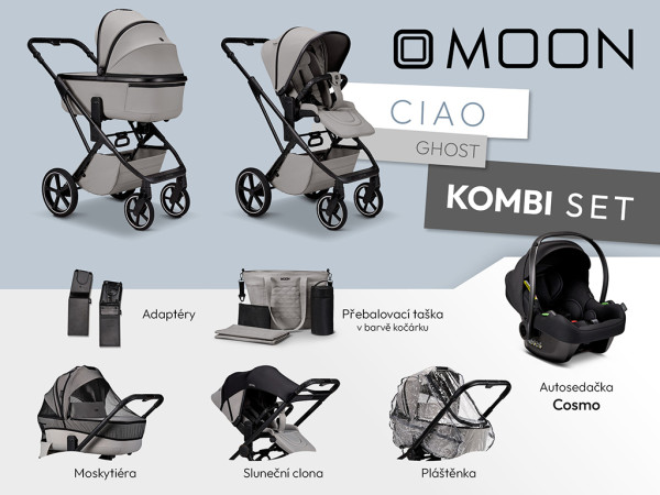 MOON Kombinovaný kočík CIAO KOMBI set - Ghost