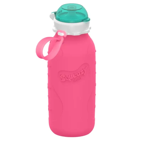 Squeasy Gear silikónová fľaša 480ml ružová