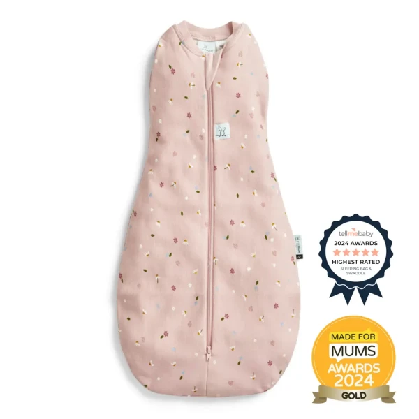 ERGOPOUCH Zavinovačka a vak na spanie 2v1 Cocoon Daisies 0-3 m, 3-6 kg, 0,2 tog