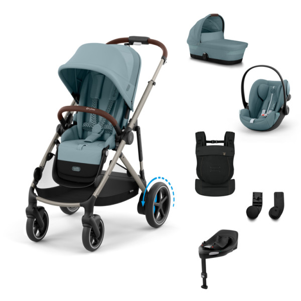 Cybex E-Gazelle S BUNDLE SET M + nosič AMYA 2026 -  Stormy Blue - Taupe Rám