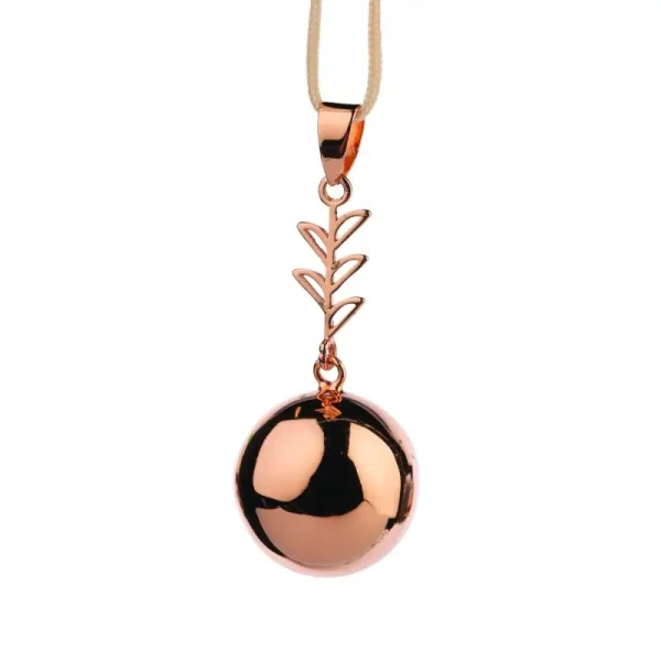 Bola Těhotenská rolnička FANTASY Rose gold leaf