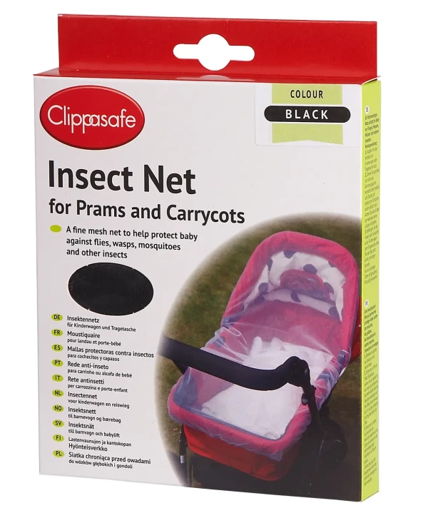 CLIPPASAFE Sieť proti hmyzu na kočík, Black