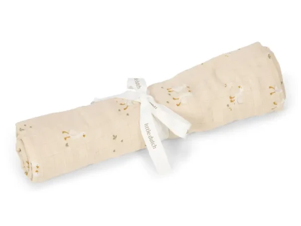 Little Dutch Plienka zavinovacia 120x120 cm Husa Newborn Naturals