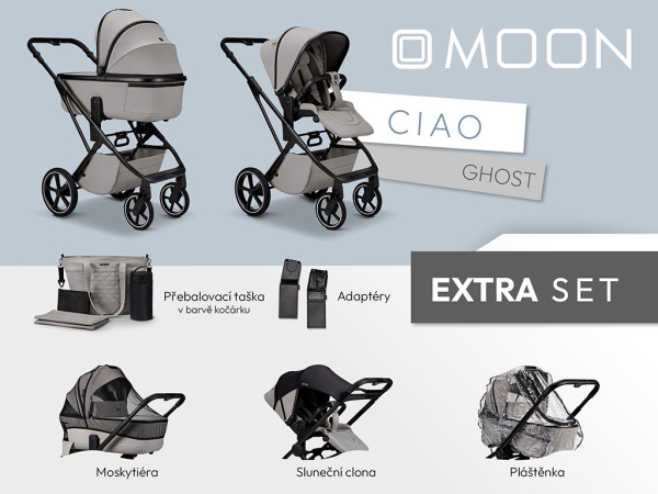 MOON Kombinovaný kočík CIAO EXTRA set - Ghost