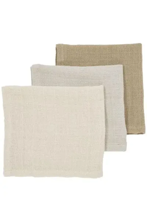 Mušelínová plena-žínka 3-balení - Soft sand/greige/taupe