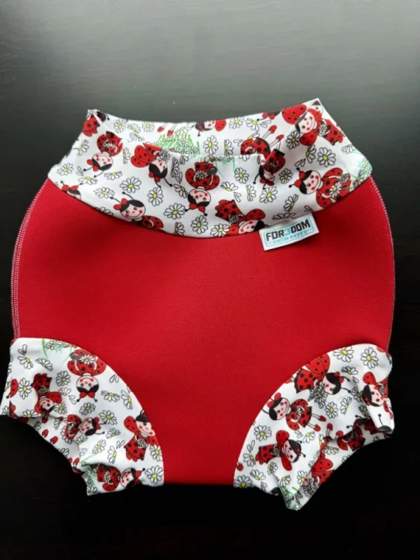 Swim nappy Neoprénové plavky Červené s lienkami XXL