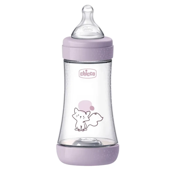 CHICCO Fľaša dojčenská antikoliková Perfect5 240 ml dievča stredný prietok 2m+
