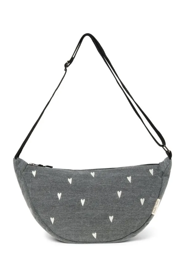 STUDIO NOOS - Denim Adult FANNY kabelka | Grey Hearts