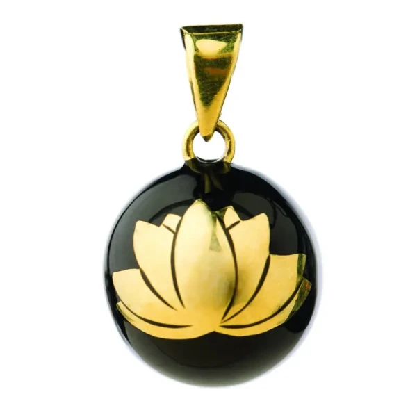 Bola Těhotenská rolnička ESSENTIALS Black with gold lotus