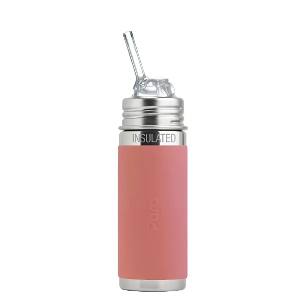 Pura TERMO fľaša so slamkou 260ml rose