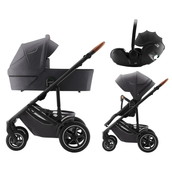 BRITAX Set kočík Smile 5Z + hlboká korba + autosedačka Baby-Safe PRO Classic, Midnight Grey
