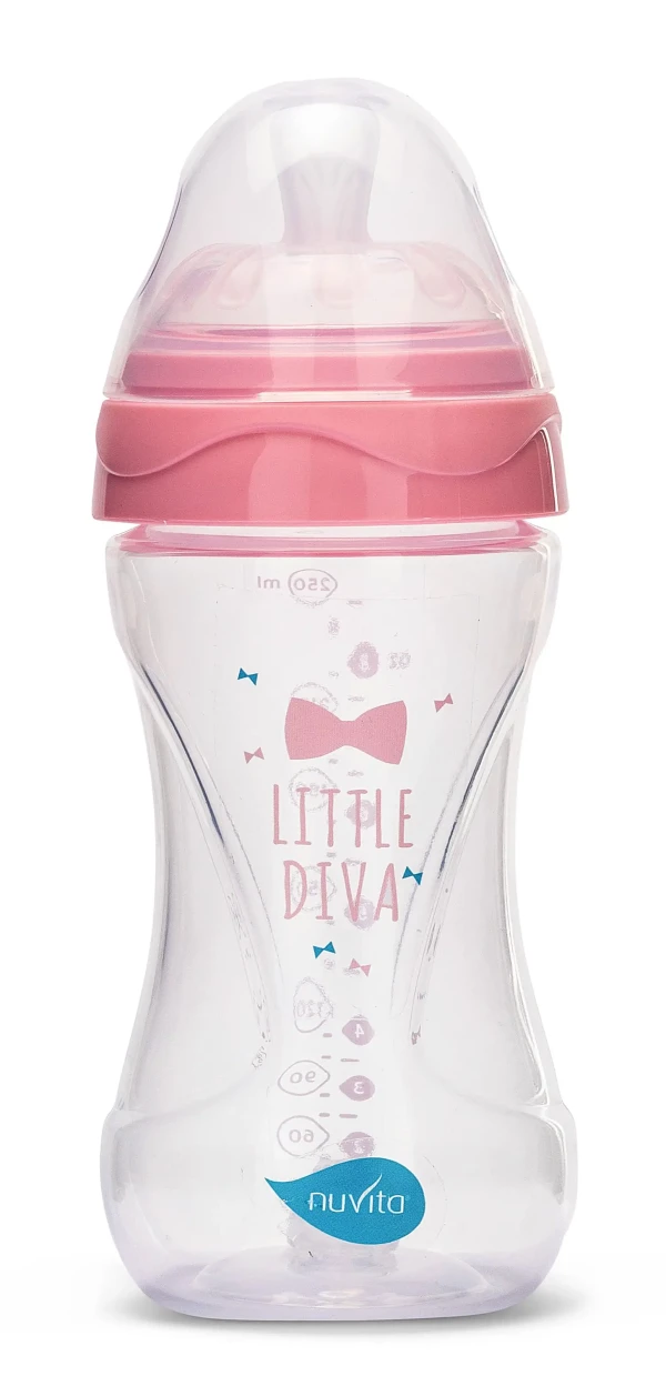 NUVITA Fľaštička 250ml, Transparent pink
