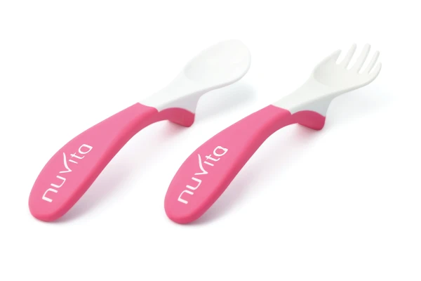 NUVITA Jedálenská súprava lyžička s vidličkou, Pink