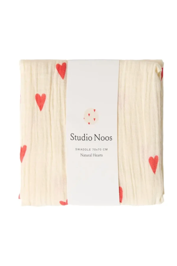 STUDIO NOOS - SWADDLE ZAVINOVAČKA Print Medium Beige Hearts