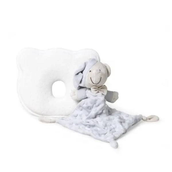 INTERBABY | SET MÉĎA - ergonomický polštářek + přítulka - šedý