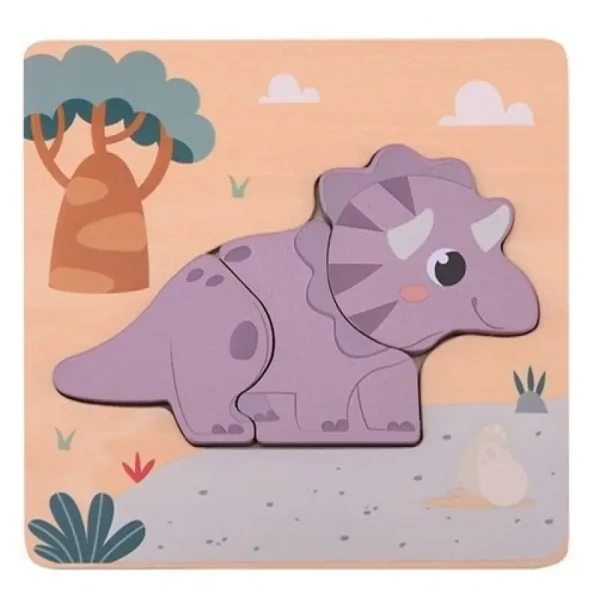 Jouéco Dřevěné mini puzzle Dino I 12m+