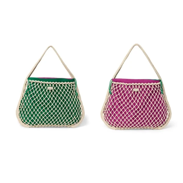 STUDIO NOOS - MACRAME MOM BAG Natural & Purple Green