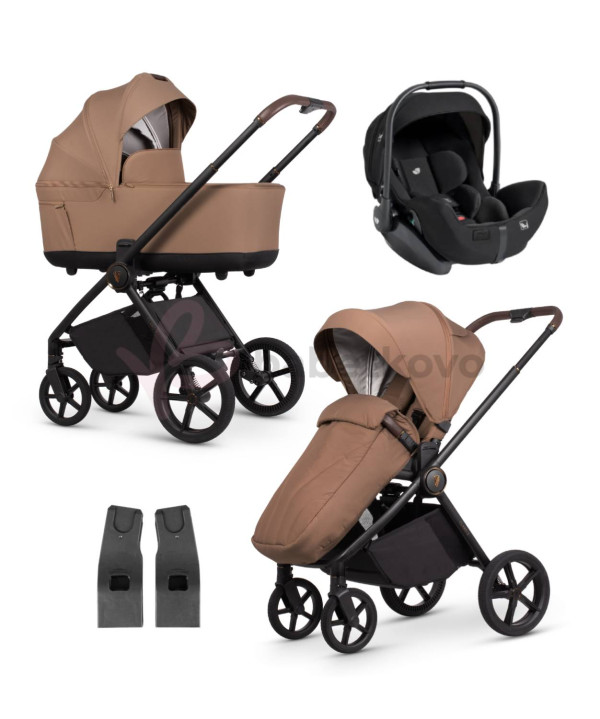 VENICCI CLARO 2 kombinovaný kočík Caramel + Autosedačka Joie i-Level Pro