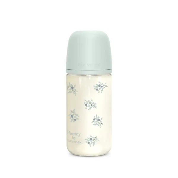SUAVINEX | Láhev sklo POETRY 240 ml fyziologická SX PRO +3 MF - modrá