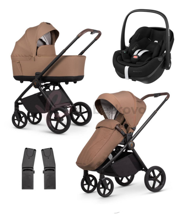 VENICCI CLARO 2 Caramel + Autosedačka Maxi-Cosi Pebble 360 Pro2