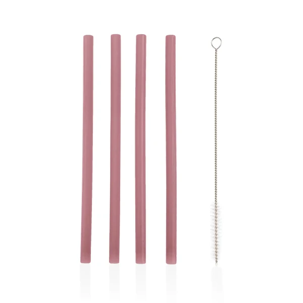 Zopa Silikonové brčko 4ks, Old Pink