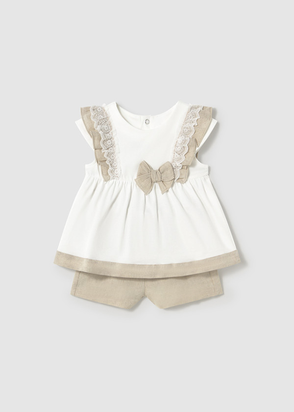 Mayoral Dojčenská 2-dielna súprava Baby Girl Linen 18M