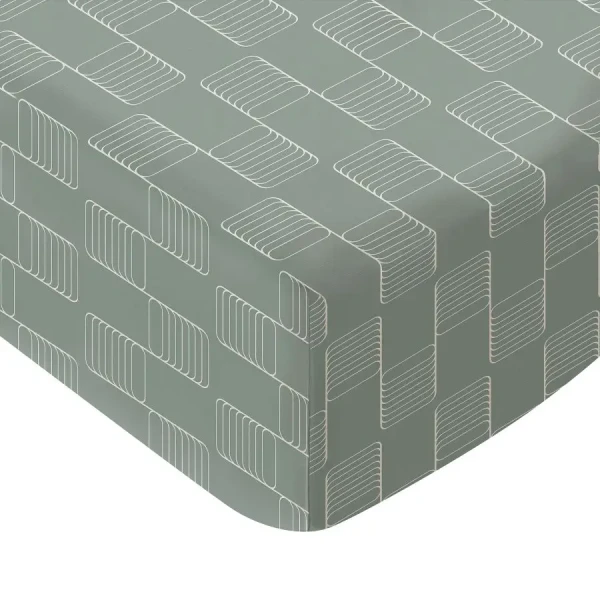 Witlof for kids napínacie prestieradlo 70 x 145 cm Sticky Stripes Green