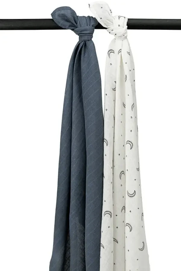 Mušelínové pleny 2-balení Moon indigo