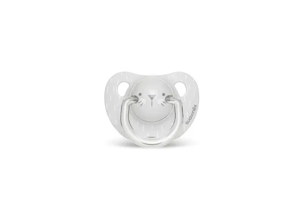 SUAVINEX | PREMIUM Dudlík anatomický HYGGE 6-18 m VOUSKY - ŠEDÁ