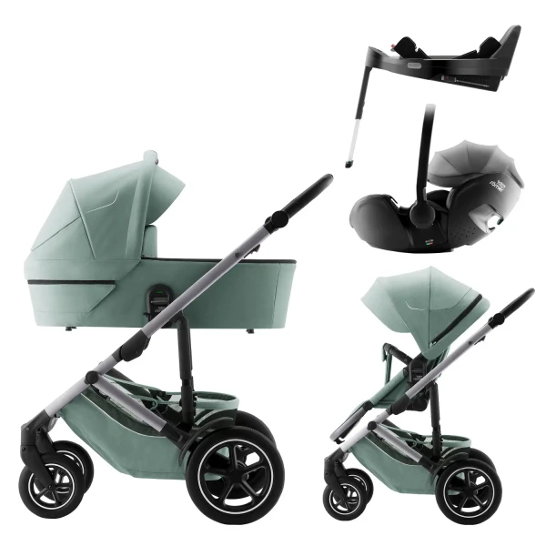 BRITAX Set kočík Smile 5Z + hlboká korba + autosedačka Baby-Safe PRO + Vario Base 5Z Style, Jade Green