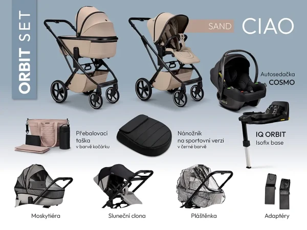 MOON Kombinovaný kočík CIAO ORBIT set - Sand