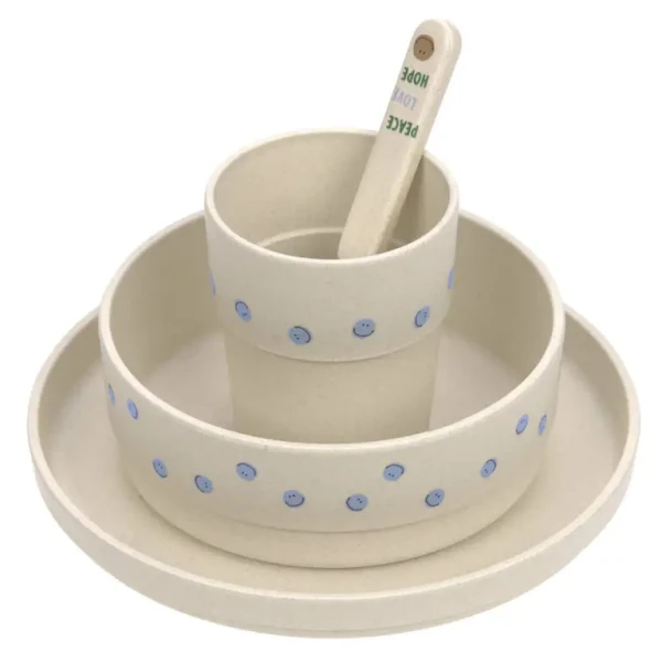 LÄSSIG Dish Set PP/Cellulose Happy Rascals Smile sky blue
