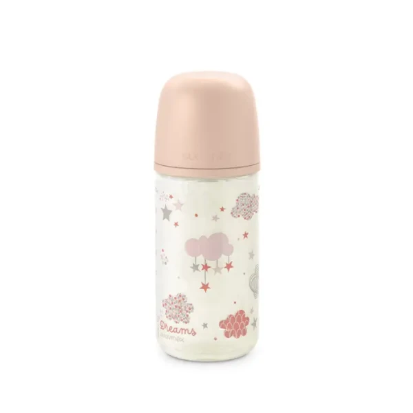 SUAVINEX | Láhev sklo DREAMS 240 ml fyziologická SX PRO +0 SF - růžová