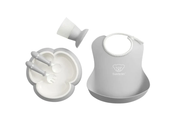 Babybjorn dětský jídelní set 5 dílný šedý