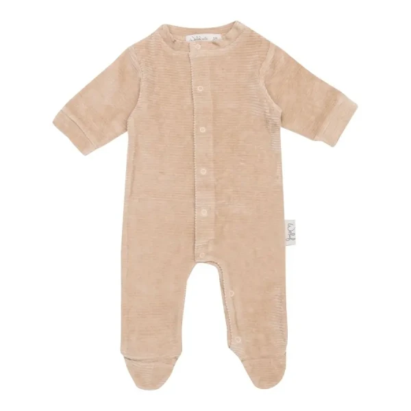 Witlof for Kids Rebrované dupačky 50/56 Urban taupe velvet rib