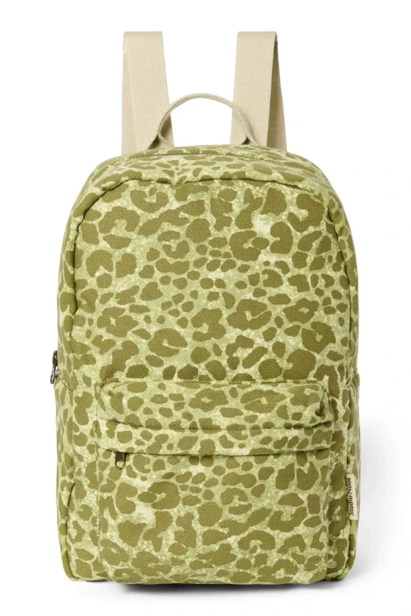 STUDIO NOOS - Cotton Midi BACKPACK - batôžtek s predným vreckom Green Leopard