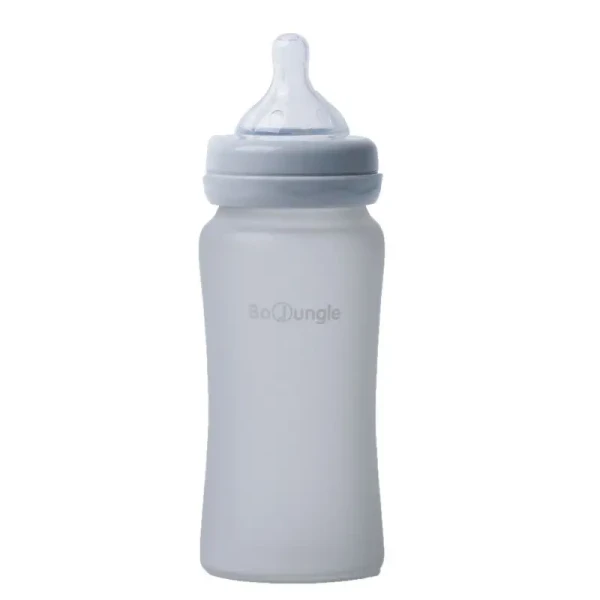 BO Jungle Skleněná láhev s úchyty B-Thermo 240ml Grey