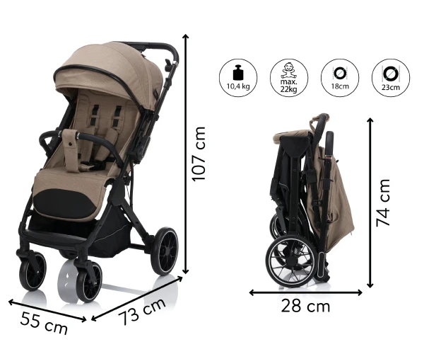Fillikid športový kočík Axis taupe