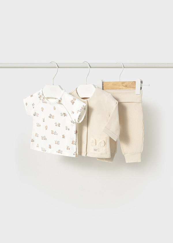 Mayoral Dojčenská tepláková súprava 3-dielna Layette Girl Pottery 6-9M