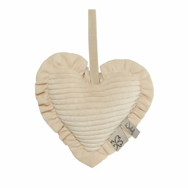 Witlof for Kids Maznáčik  na cumlík srdiečko Soft Sand velvet rib